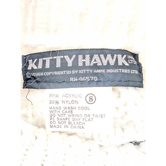 Kitty Hawk Vintage Chunky Wooden Beaded Shoulder Pads Knit Sweater Size Large - Picture 2 of 7